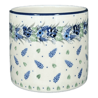 A picture of a Polish Pottery Flower Pot, 4.75" in "Hyacinth in the Wind" by Ceramika Artystyczna | A361-2037X as shown at PolishPotteryOutlet.com/products/c-a-4-75-flower-pot-hyacinth-in-the-wind-a361-2037x