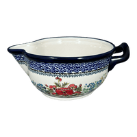 A picture of a Polish Pottery Bowl, Round, Mixing Bowl, 1.25 Quart in "Floral Crescent" by Zaklady | Y1252-ART237 as shown at PolishPotteryOutlet.com/products/1-25-quart-mixing-bowl-floral-crescent-y1252-art237