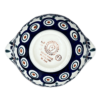 A picture of a Polish Pottery 3" Sugar Bowl (Floral Peacock) | C003T-54KK as shown at PolishPotteryOutlet.com/products/3-sugar-bowl-floral-peacock-c003t-54kk