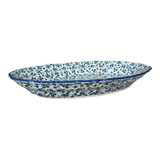 Platter, Oval, Scalloped, 16.75" x 12.25" Large in "Scattered Blues" by Manufaktura | P165S-AS45