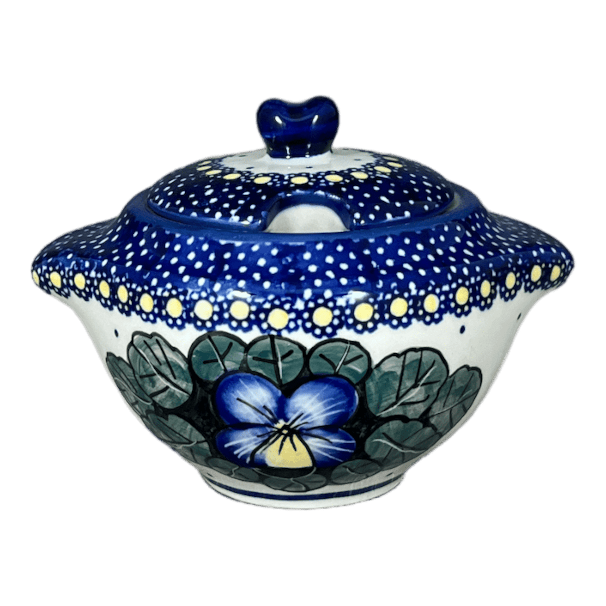 Bowl, Round, Sugar Bowl, 3" in "Pansies" by Manufaktura | C003S-JZB