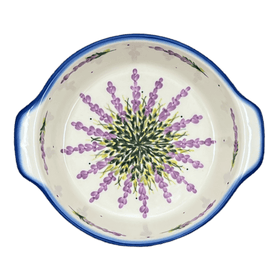 Polish Pottery Baker, Round, 8", WR (WR43F) in "Lavender Fields" by W.R. Ceramika | WR43F-BW4 Additional Image at PolishPotteryOutlet.com