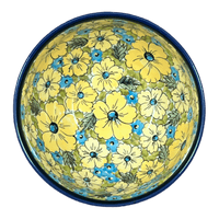 A picture of a Polish Pottery Zaklady Deep 6.25" Bowl (Sunny Meadow) | Y1755A-ART332 as shown at PolishPotteryOutlet.com/products/deep-6-25-bowl-sunny-meadow-y1755a-art332