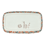 Butter Dish, American, 4" x 7.5" in "Peach Blossoms" by Manufaktura | M074S-AS46
