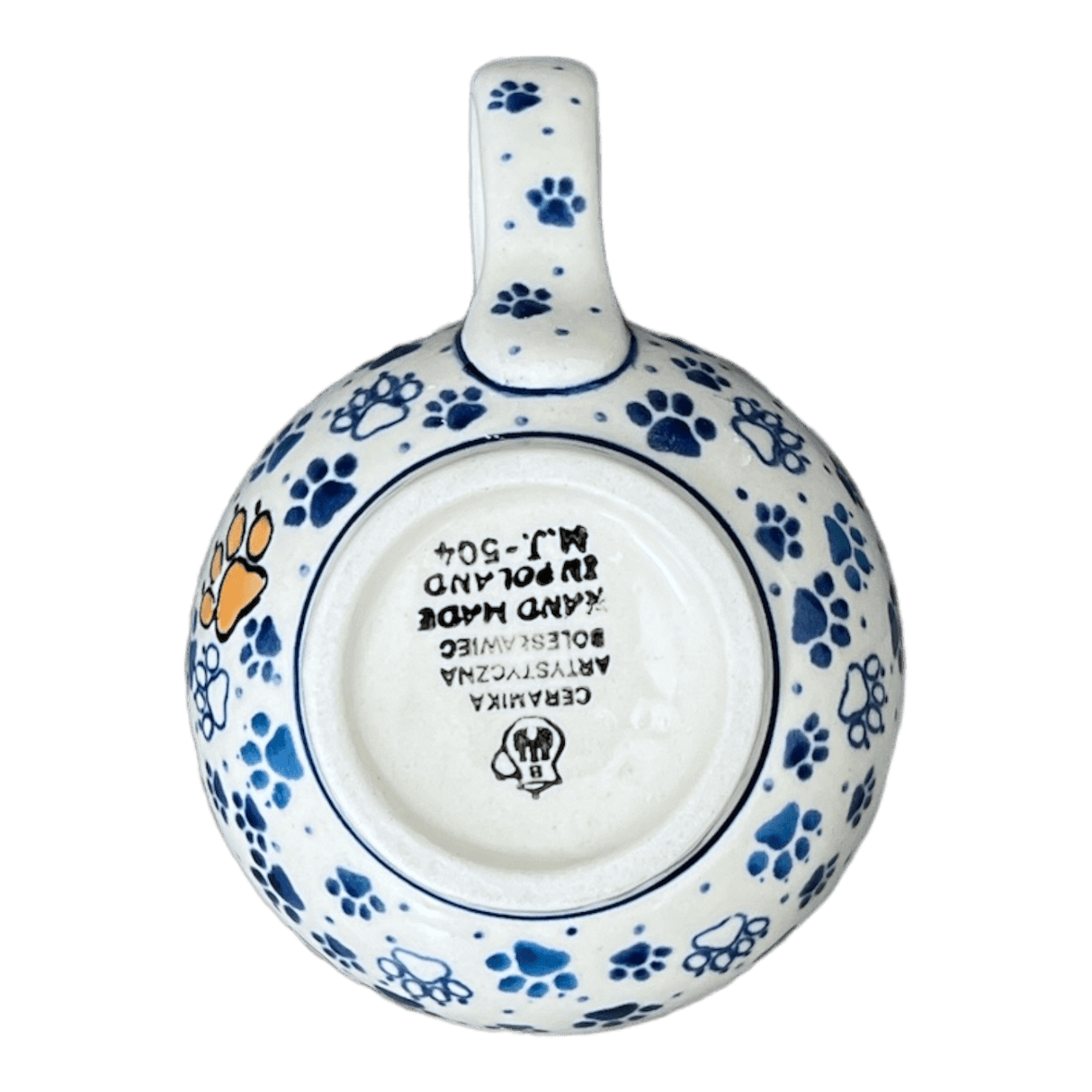 Mug, Belly Mug, 16 oz Large in "Paw Prints" by Ceramika Artystyczna | A073-1770X