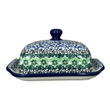 Butter Dish, 7" x 5.5" in "Ring of Green" by Ceramika Artystyczna | A295-1479X