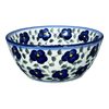 Polish Pottery Bowl, Round, 7", WR (WR12C) in "Pansy Storm" by W.R. Ceramika | WR12C-EZ3 at PolishPotteryOutlet.com