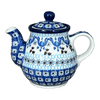 Polish Pottery Teapot, 10 oz Individual in "Blue Ribbon" by Ceramika Artystyczna | A020-1026X at PolishPotteryOutlet.com