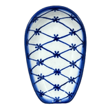 Spoon Rest, 3.5" x 5", WR (WR55D) in "Blue Floral Trellis" by W.R. Ceramika | WR55D-DT3