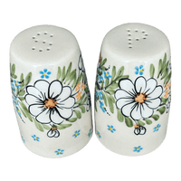 A picture of a Polish Pottery 3.75" Salt and Pepper (Daisy Bouquet) | S086S-TAB3 as shown at PolishPotteryOutlet.com/products/3-75-salt-and-pepper-daisy-bouquet-s086s-tab3