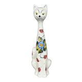 Figurine, Tall Cat, 12.5", WR (WR40A) in "Strawberries & Blossoms" by W.R. Ceramika | WR40A-WR2