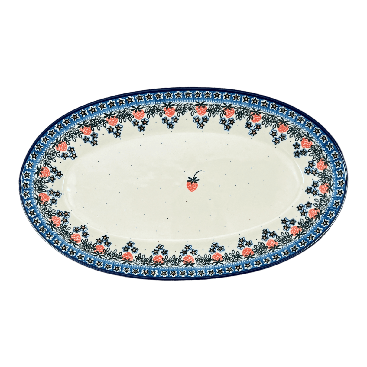 Platter, Oval, 17.5" in "Strawberry Patch" by Ceramika Artystyczna | A200-721X