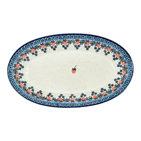 Polish Pottery Platter, Oval, 17.5" in "Strawberry Patch" by Ceramika Artystyczna | A200-721X Additional Image at PolishPotteryOutlet.com