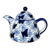 Polish Pottery 0.9 Liter Teapot (Blue Butterfly) | C005U-AS58 at PolishPotteryOutlet.com