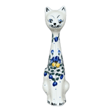 Figurine, Tall Cat, 9.5", WR (WR40C) in "Pansy Wreath" by W.R. Ceramika | WR40C-EZ2