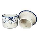 Butter Crock, 4.5" in "Blue & White Trumpet Vines" by Manufaktura | M136U-JZ43