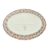 Platter, Oval, Scalloped, 16.75" x 12.25" Large in "Peach Blossoms" by Manufaktura | P165S-AS46