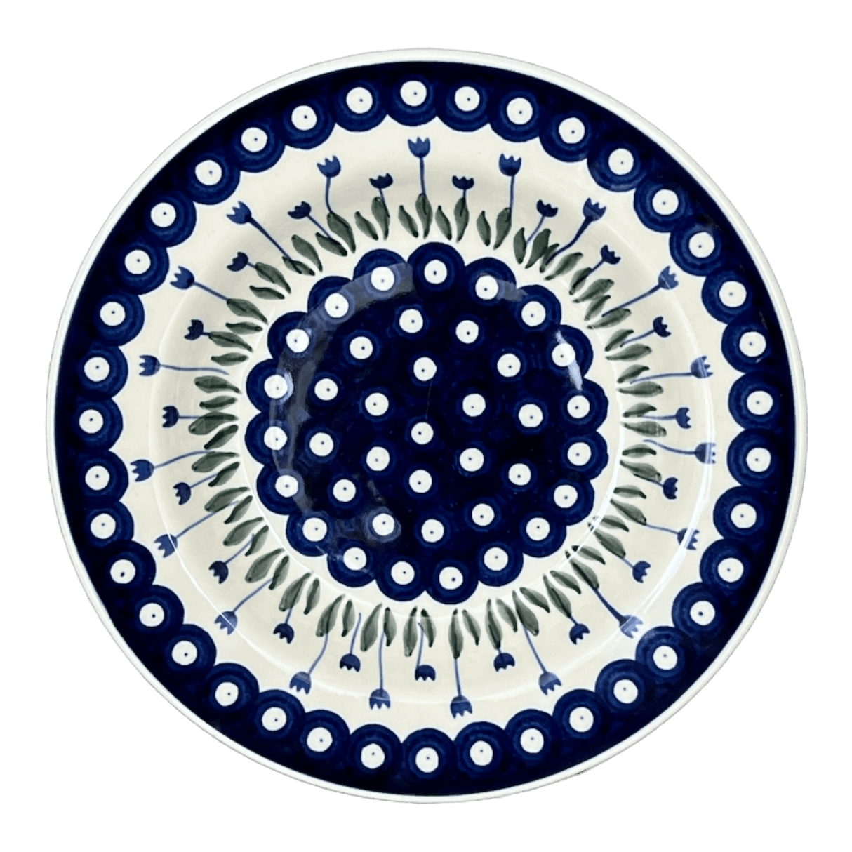 Plate, Round, Soup Plate, 9.25" in "Tulip Dot" by Ceramika Artystyczna | A014-377Z