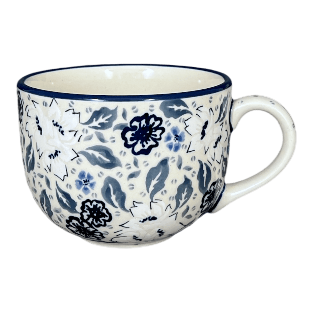 Cup, Latte, 18 oz in "Blue Polish Garden" by Manufaktura | F044S-JZ46