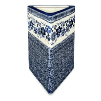 A picture of a Polish Pottery Triangular Vase (Blue Life) | W027S-EO39 as shown at PolishPotteryOutlet.com/products/triangular-vase-blue-life-w027s-eo39