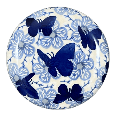 Butter Crock, 4.5" in "Blue Butterfly" by Manufaktura | M136U-AS58