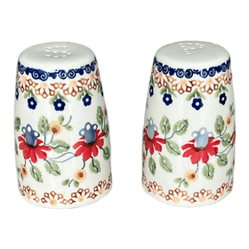Polish Pottery 3.75" Salt and Pepper (Mediterranean Blossoms) | S086S-P274 Additional Image at PolishPotteryOutlet.com