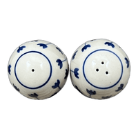 A picture of a Polish Pottery Salt & Pepper, 2" in "Tulip Dot" by Ceramika Artystyczna | A735S-377Z as shown at PolishPotteryOutlet.com/products/small-salt-pepper-set-tulip-dot-a735s-377z