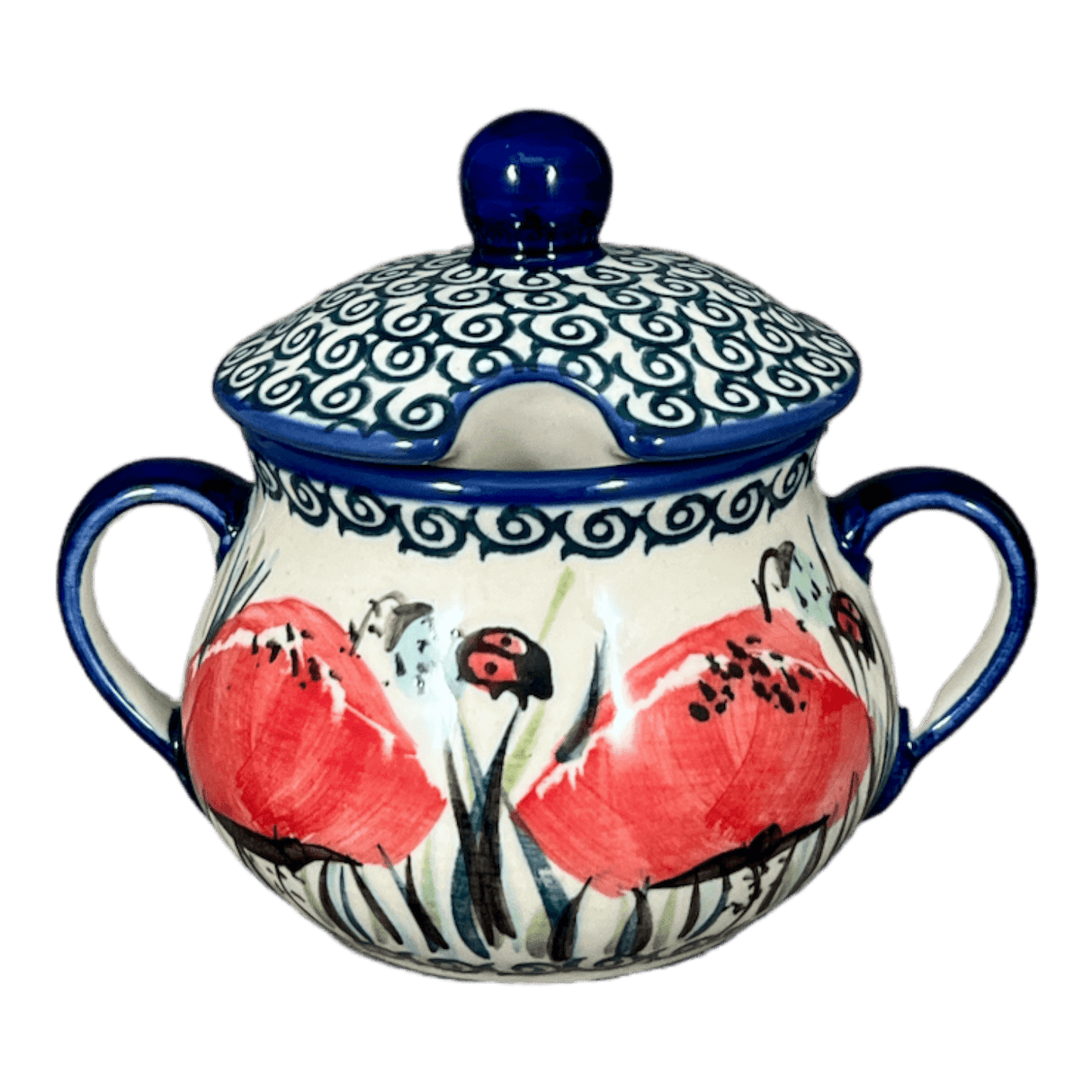 Bowl, Round, Sugar Bowl, 3.5" in "Poppy Paradise" by Manufaktura | C015S-PD01