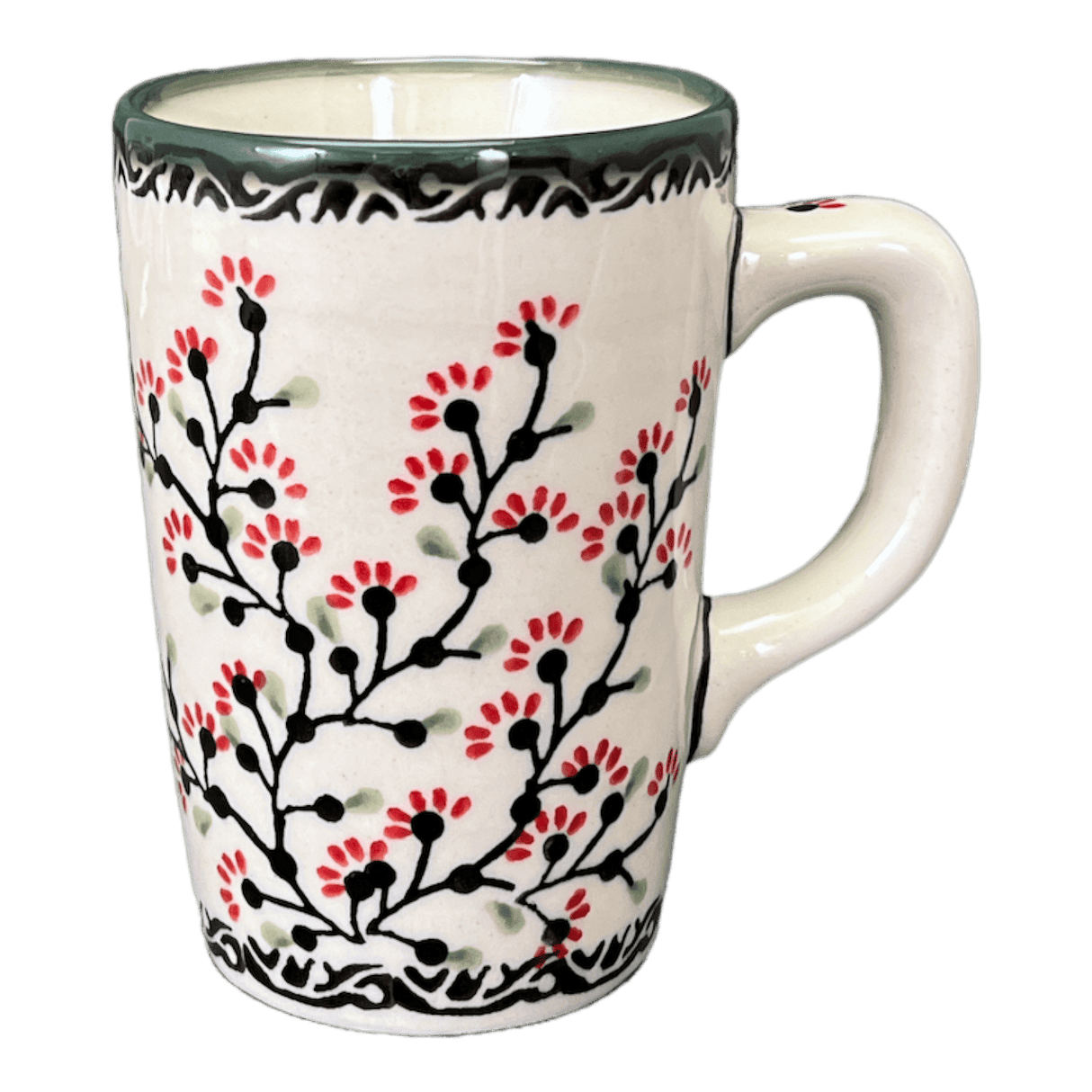 Mug, Pluton Mug, 12 oz in "Cherry Blossoms - Solid Rim" by Manufaktura | K096S-DPGJA