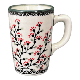 Polish Pottery Mug, Pluton Mug, 12 oz in "Cherry Blossoms - Solid Rim" by Manufaktura | K096S-DPGJA Additional Image at PolishPotteryOutlet.com