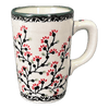 Polish Pottery Mug, Pluton Mug, 12 oz in "Cherry Blossoms - Solid Rim" by Manufaktura | K096S-DPGJA at PolishPotteryOutlet.com