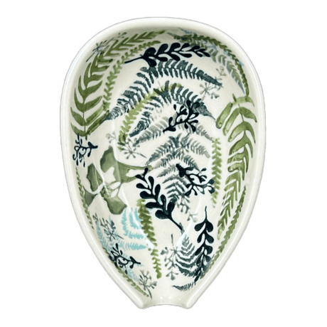 Spoon Rest, Small, 3.5" in "Scattered Ferns" by Manufaktura | P093S-GZ39