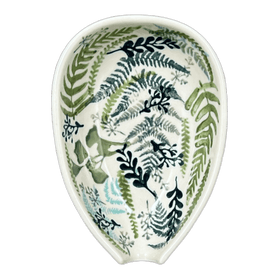 Polish Pottery Spoon Rest, Small, 3.5" in "Scattered Ferns" by Manufaktura | P093S-GZ39 Additional Image at PolishPotteryOutlet.com