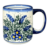 Mug, Straight Mug, 12 oz, WR (WR14E) in "Delphinium Spray" by W.R. Ceramika | WR14E-BW3