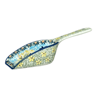 A picture of a Polish Pottery 7" Scoop (Soaring Swallows) | L004S-WK57 as shown at PolishPotteryOutlet.com/products/7-coffee-scoop-soaring-swallows-l004s-wk57