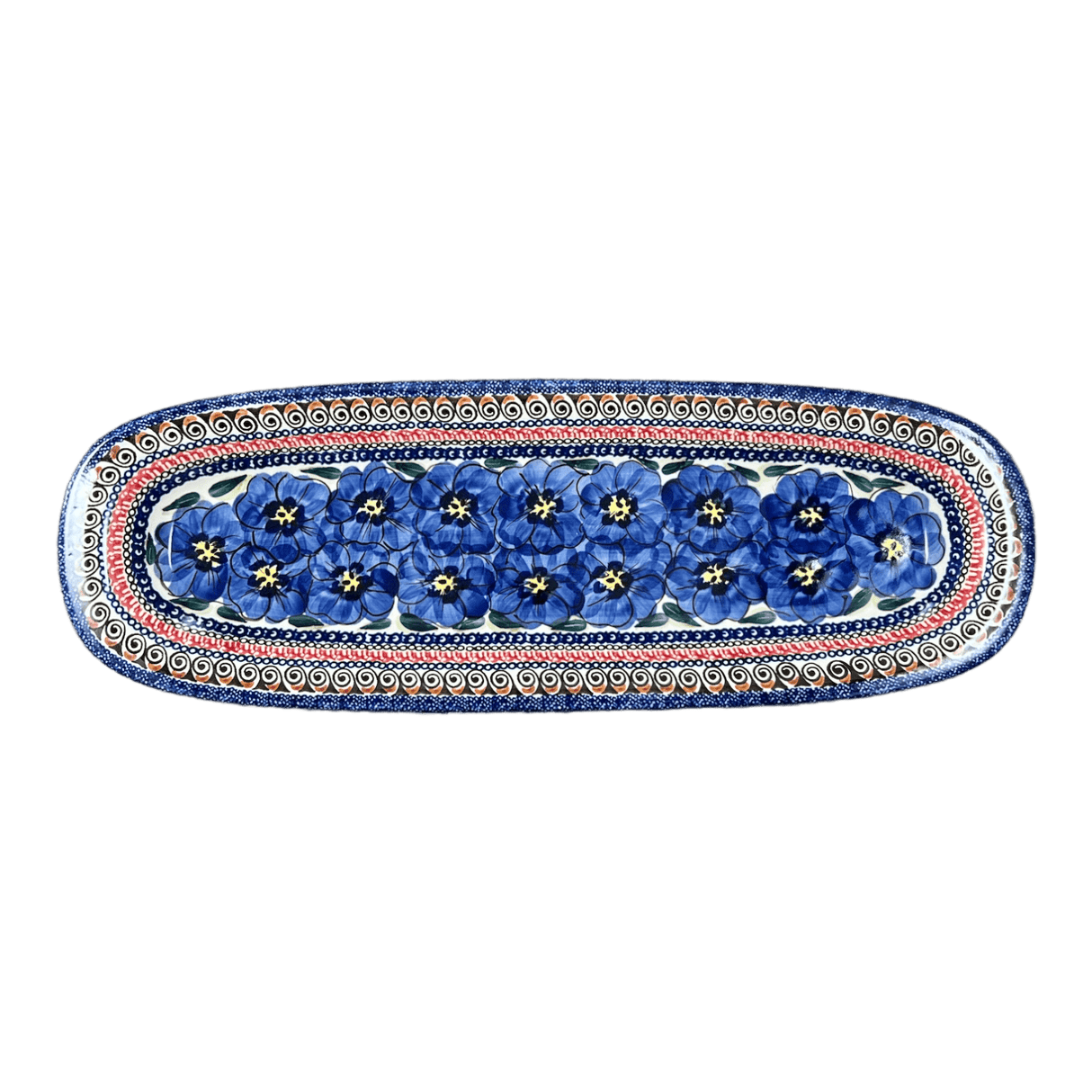 Platter, Oval, 17.5" x 6" in "Bloomin' Sky" by Zaklady | Y1430A-ART148