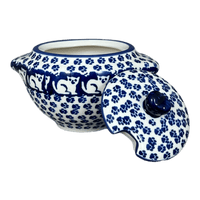 A picture of a Polish Pottery 3" Sugar Bowl (Kitty Cat Path) | C003T-KOT6 as shown at PolishPotteryOutlet.com/products/3-sugar-bowl-kitty-cat-path-c003t-kot6
