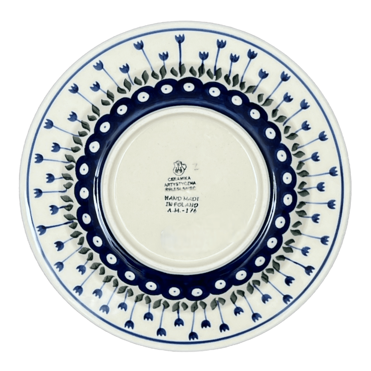 Plate, Round, Soup Plate, 9.25" in "Tulip Dot" by Ceramika Artystyczna | A014-377Z