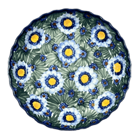 A picture of a Polish Pottery Pan, Tart, 9.8", WR (WR52D) in "Impressionist's Dream" by W.R. Ceramika | WR52D-AB3 as shown at PolishPotteryOutlet.com/products/tart-pan-impressionists-dream-wr52d-ab3