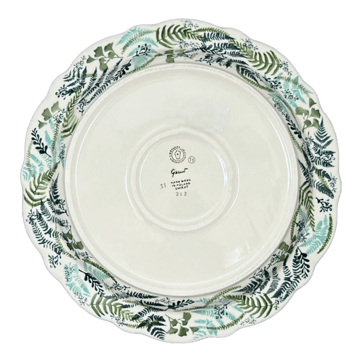 Platter, Round, Ornate, 13.5" in "Scattered Ferns" by Manufaktura | T142S-GZ39