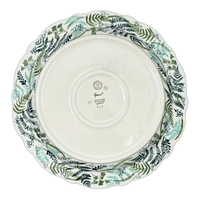 A picture of a Polish Pottery Plate, Round, Ornate, 13.5" in "Scattered Ferns" by Manufaktura | T142S-GZ39 as shown at PolishPotteryOutlet.com/products/13-5-round-ornate-platter-scattered-ferns-t142s-gz39