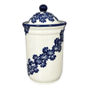 Polish Pottery Zaklady 2 Liter Container (Blue Floral Vines) | Y1244-D1210A at PolishPotteryOutlet.com