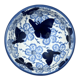 Polish Pottery Dipping Bowl (Blue Butterfly) | M153U-AS58 Additional Image at PolishPotteryOutlet.com