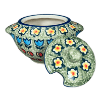 A picture of a Polish Pottery 3" Sugar Bowl (Amsterdam) | C003S-LK as shown at PolishPotteryOutlet.com/products/3-sugar-bowl-amsterdam-c003s-lk