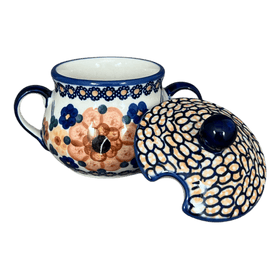 Polish Pottery 3.5" Traditional Sugar Bowl (Bouquet in a Basket) | C015S-JZK Additional Image at PolishPotteryOutlet.com