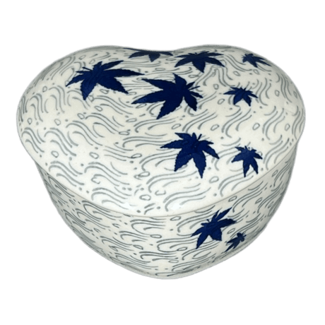 Heart Box, 4.5" in "Blue Sweetgum" by Ceramika Artystyczna | A143-2545X