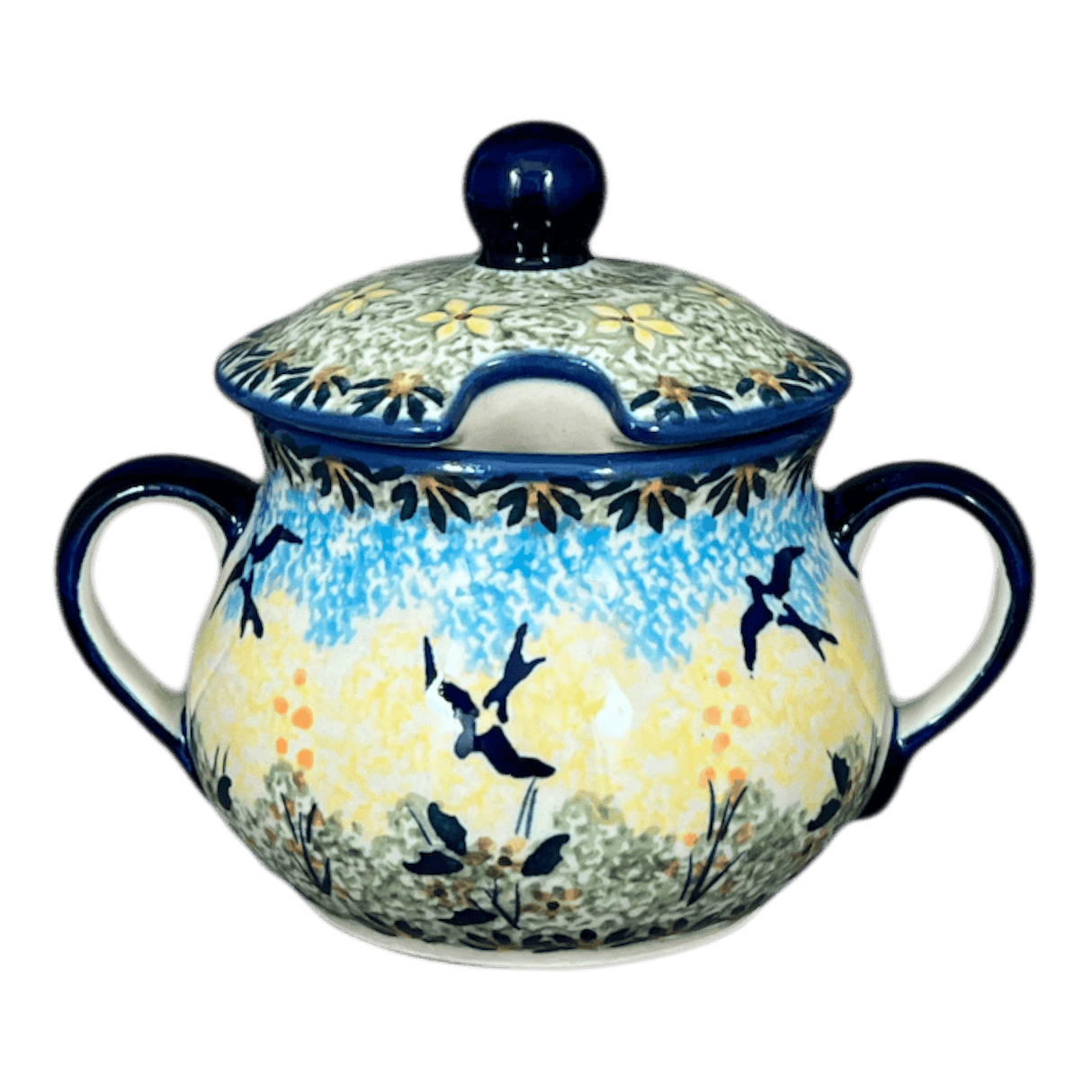 Bowl, Round, Sugar Bowl, 3.5" in "Soaring Swallows" by Manufaktura | C015S-WK57
