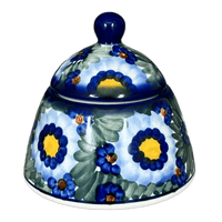 A picture of a Polish Pottery Bowl, Bell-Shaped, Sugar Bowl, 4", WR (WR9A) in "Impressionist's Dream" by W.R. Ceramika | WR9A-AB3 as shown at PolishPotteryOutlet.com/products/4-sugar-bowl-bell-impressionists-dream-wr9a-ab3