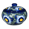 Polish Pottery Container, Round, Covered, 5" x 4", WR (WR31I) in "Impressionist's Dream" by W.R. Ceramika | WR31I-AB3 at PolishPotteryOutlet.com