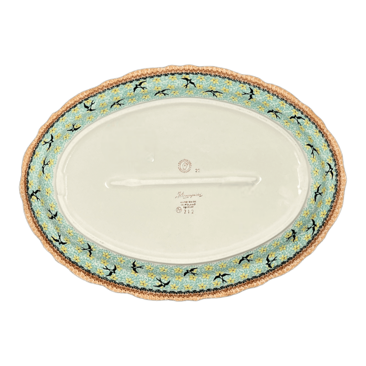 Platter, Oval, Scalloped, 16.75" x 12.25" Large in "Capistrano" by Manufaktura | P165S-WK59